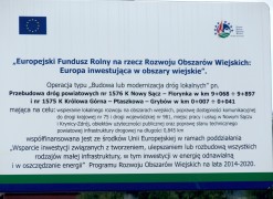 Obrazek: Przebudowa dróg powiatowych nr 1576 K Nowy Sącz – Florynka w km 9+068 – 9+879 i nr 1575 K Królowa Górna – Ptaszkowa – Grybów w km 0+007 – 0+041