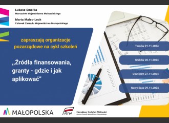 Obrazek: Źródła finansowania, granty – gdzie i jak aplikować – szkolenia dla małopolskich organizacji pozarządowych